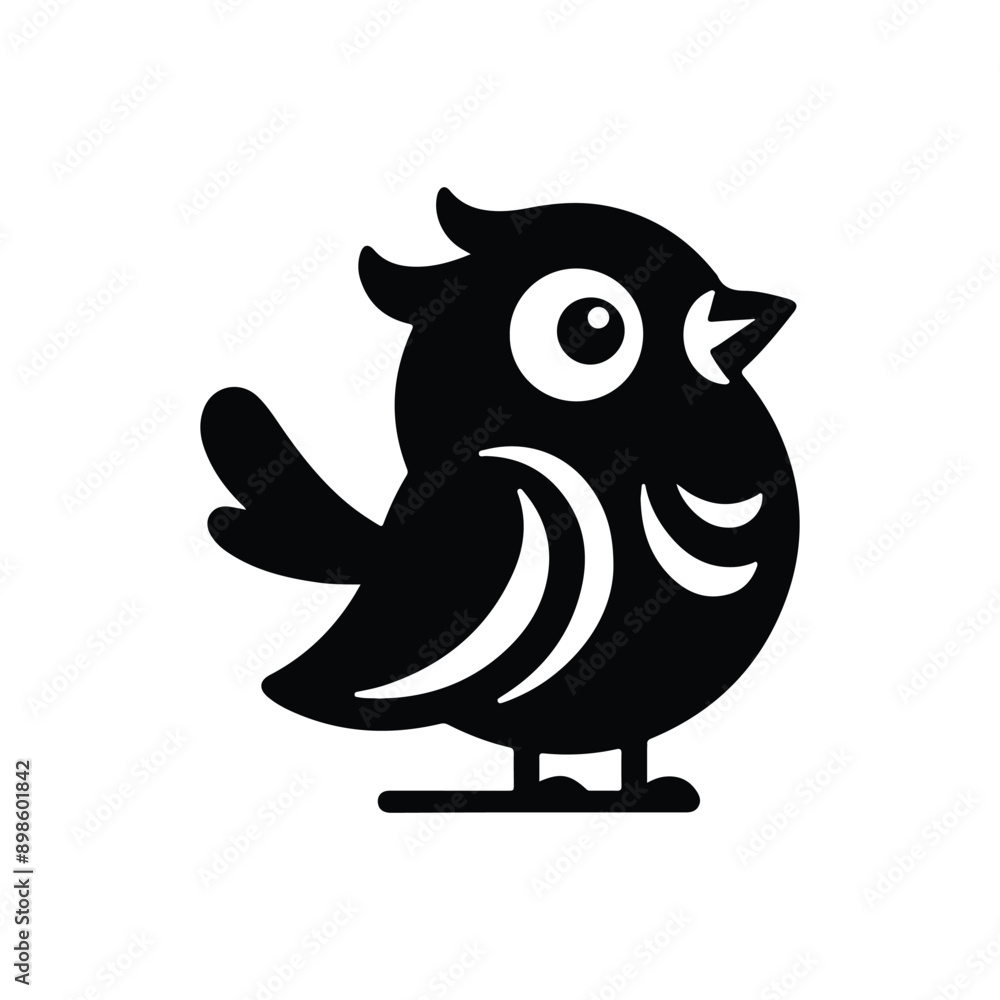 Fototapeta premium Cartoon bird vector with white background