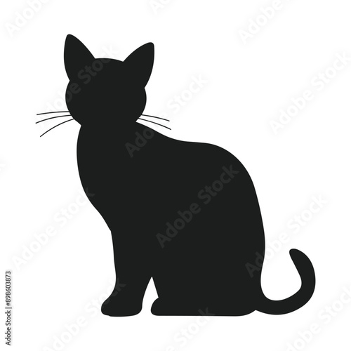 Stretching Cat Silhouette Vector - Elegant Pet Design