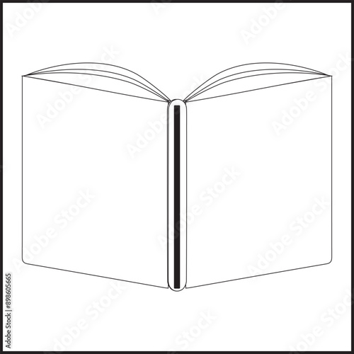 Black Book icon Simple book symbol pictogram  illustration, Cartoon open book and pages. Education concept. Line drawing. Opened books sign store logo. Flying pages. World book day.