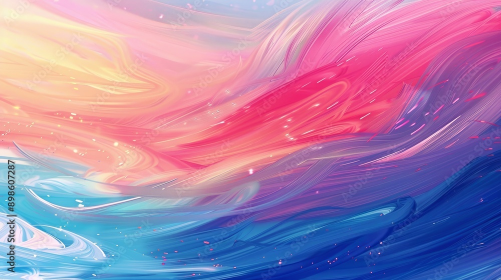 Colorful wavy stripes creating a flowing motion effect in abstract background Colorful wavy stripes creating a flowing motion effect in abstract background