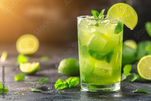 Wallpaper Mural Refreshing mojito cocktail with lime and mint cool and vibrant representing summer and relaxation detailed and inviting bright and fresh Torontodigital.ca