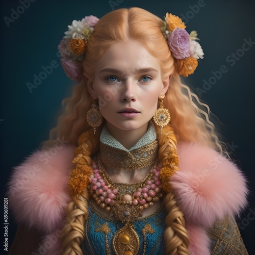 A woman in a film costume