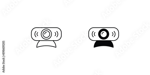 webcam set icon with white background vector stock illustration