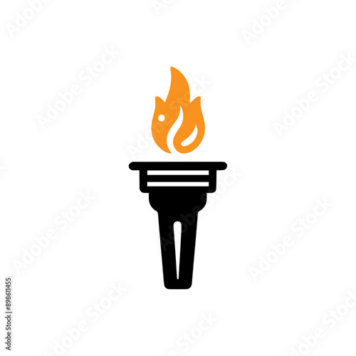 olympic torch icon vector flat design