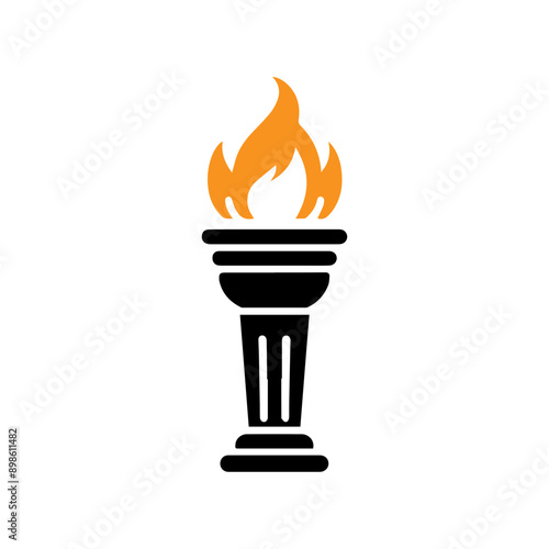 olympic torch icon vector flat design