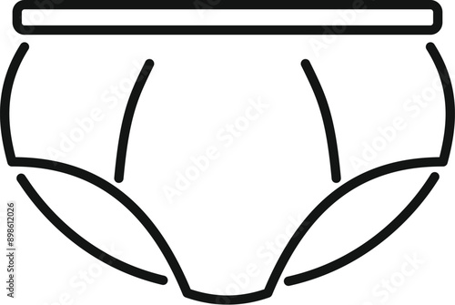 Men's underwear icon in line style representing male underpants for swimming or sports