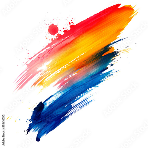 Watercolor brush stroke. PNG element isolated on transparent background.