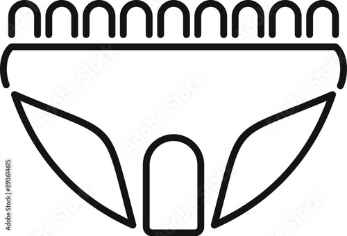 Simple black line icon of a modern electric steamer for clothes ironing