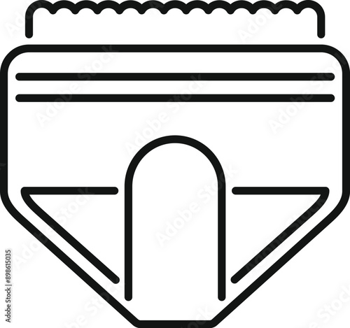 Line icon of an adult diaper, providing discreet and reliable protection for individuals managing incontinence