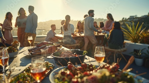 The rooftop barbecue celebration