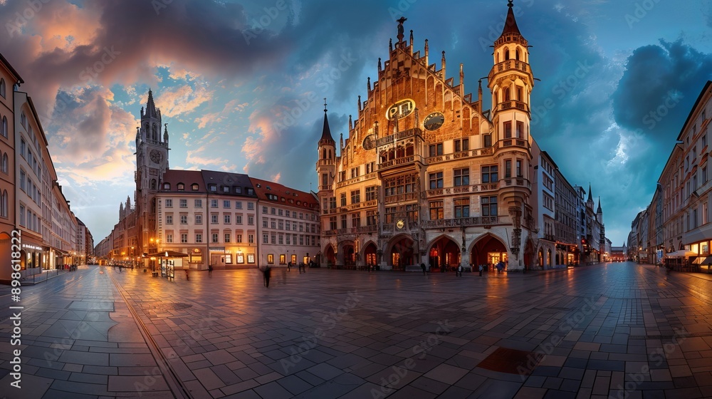 Fototapeta premium Old Town Hall at Marienplatz Square in Munich, Germany 
