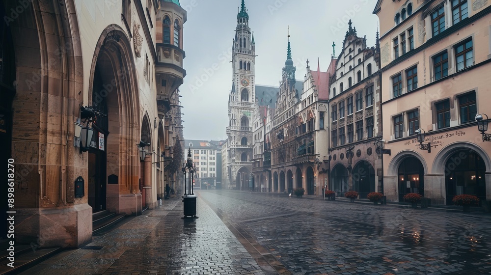 Obraz premium Old Town Hall at Marienplatz Square in Munich, Germany 