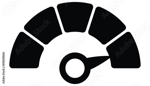 Cortisol meter gauge. Body stress response levels. Round chart with arrow from low to high isolated on white background. Vector illustration.