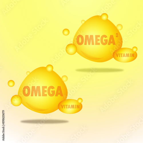 Set of Multi Vitamin complex icons. Multivitamin supplement. Vitamin Omega, omega3. Essential vitamin complex. Healthy life concept