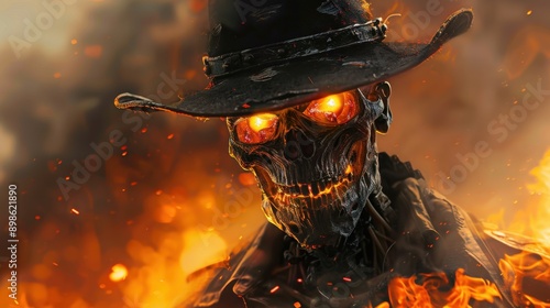 Fiery Skull Cowboy photo