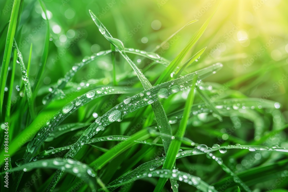 dew drops on fresh green grass dew drops on fresh green grass