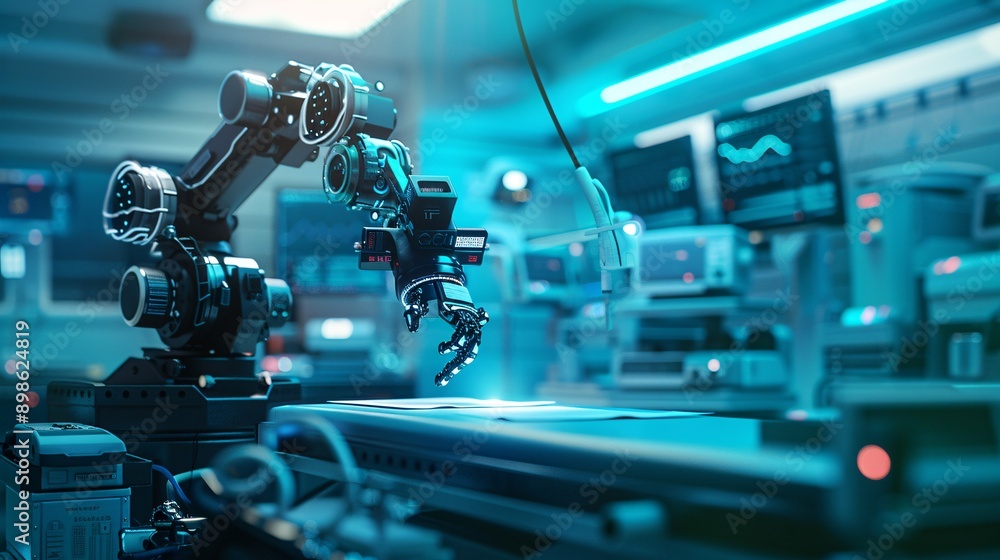 AI and robotic automation in healthcare sector. Modern health and surgical concepts. AI and robotic automation in healthcare sector. Modern health and surgical concepts.