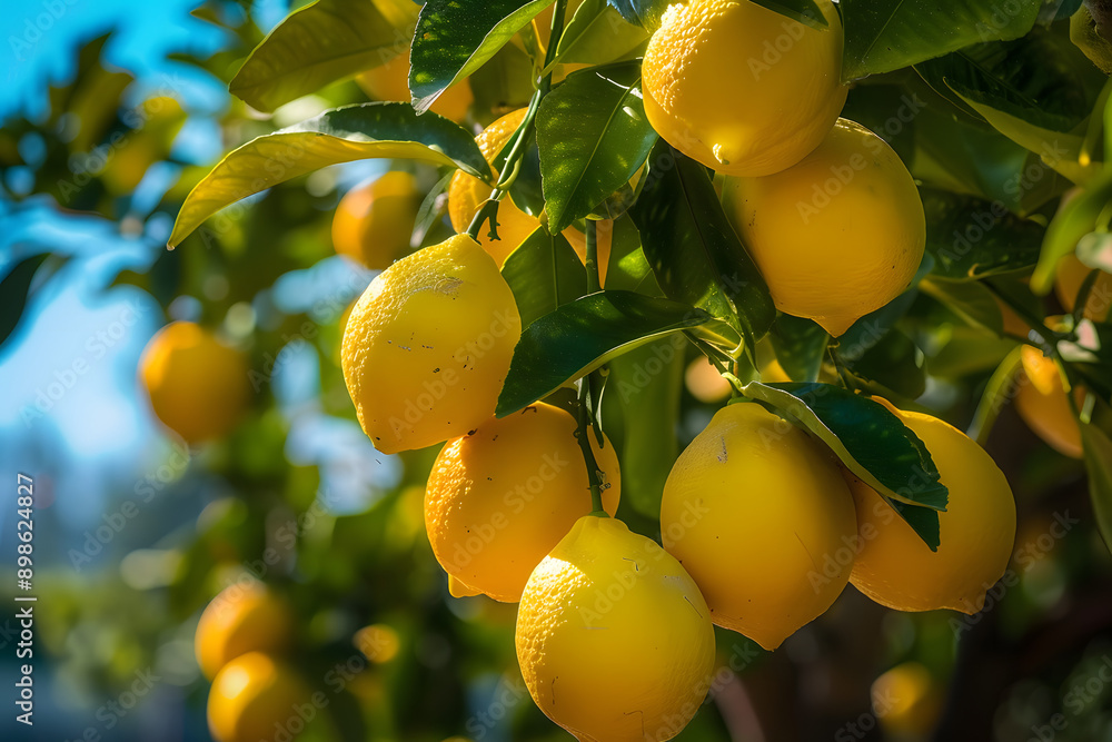 Lemon tree laden with ripe fruit Lemon tree laden with ripe fruit