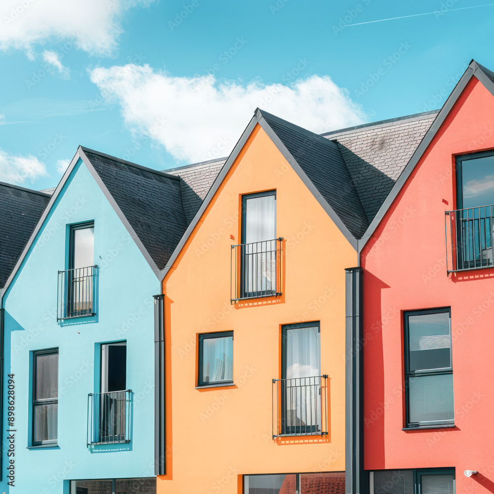 luxurious Colorful houses in the city luxurious Colorful houses in the city