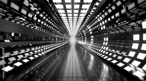 Abstract Tunnel Formed by Intersecting Light Beams