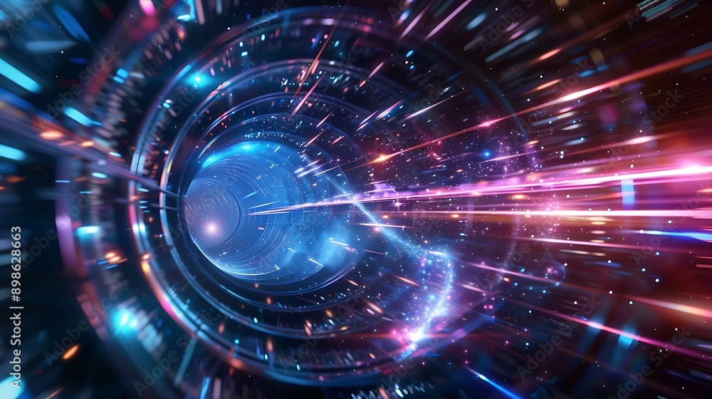 Cosmic Wormhole With Stars and Galaxies Streaking Through Space Cosmic Wormhole With Stars and Galaxies Streaking Through Space