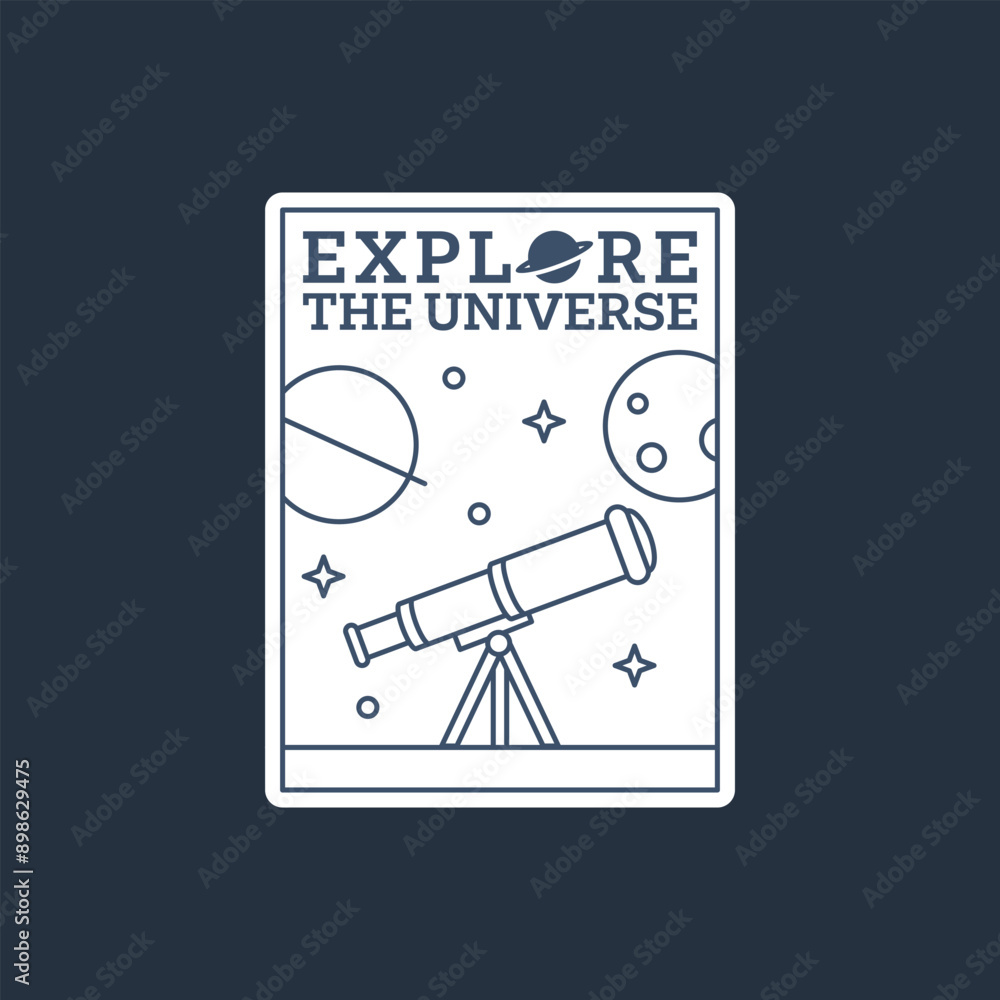 outer space illustration line art label or badge, design is suitable for t shirt, sticker or other printing need outer space illustration line art label or badge, design is suitable for t shirt, sticker or other printing need
