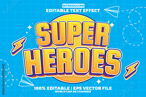 Super heroes editable text effect in new modern trend style