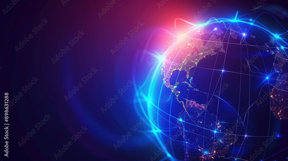 Global Tech Earth: 3D Digital Connected Network Background with Networking, Line Lights, Data Transmission, Transfer Speed, Internet, Triangle Digital Data, Worldwide Big Data Cloud Global Tech Earth: 3D Digital Connected Network Background with Networking, Line Lights, Data Transmission, Transfer Speed, Internet, Triangle Digital Data, Worldwide Big Data Cloud