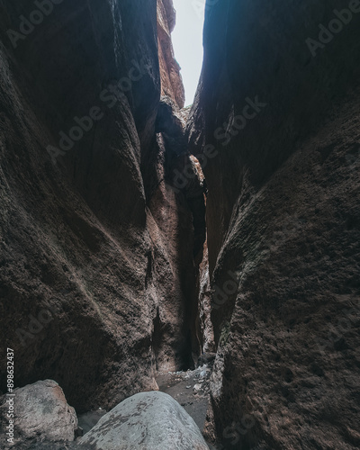 Karadakh Gorge in the mountains in Dagestan. Caucasus. Russia.