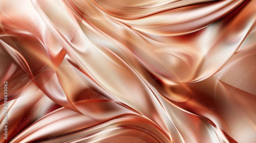 Fototapeta premium Elegant copper colored waves in abstract background, perfect for technology, cosmetics, or luxury themes