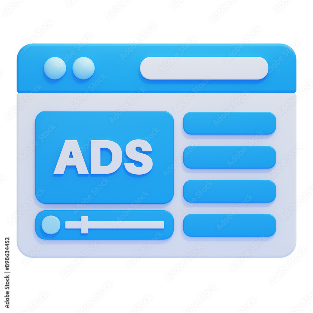 PNG 3D Online Advertising icon isolated on a white background PNG 3D Online Advertising icon isolated on a white background