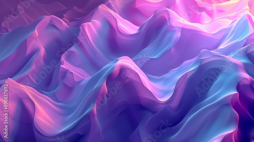 Dreamy abstract background with smooth lines in shades of blue and purple