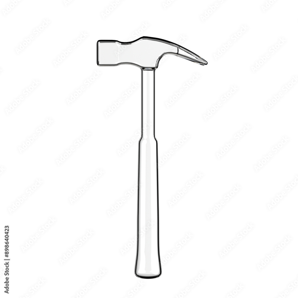 Transparent Glass Hammer. 3d Rendering Transparent Glass Hammer. 3d Rendering