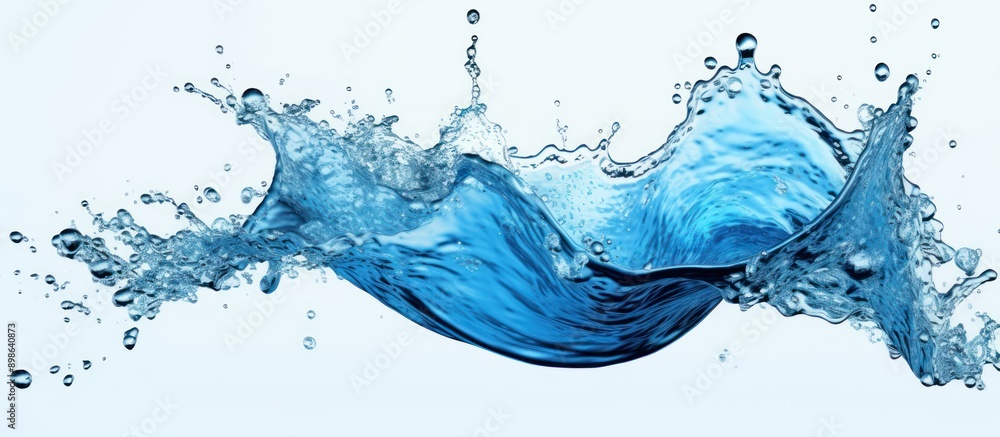 Obraz premium Water Splashing and Creating a Blue Wave