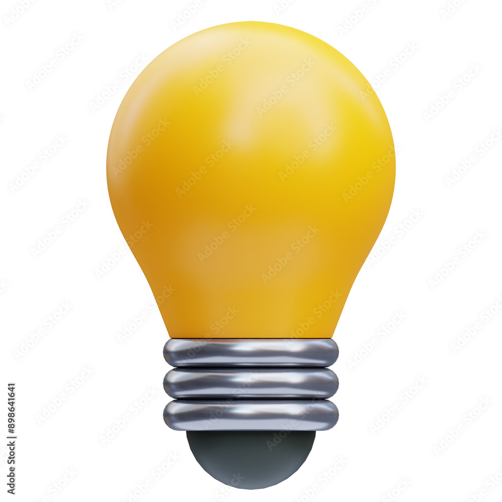 PNG 3D Bulb icon isolated on a white background PNG 3D Bulb icon isolated on a white background