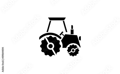 ОснVector illustration of a cartoon tractor on a white background	