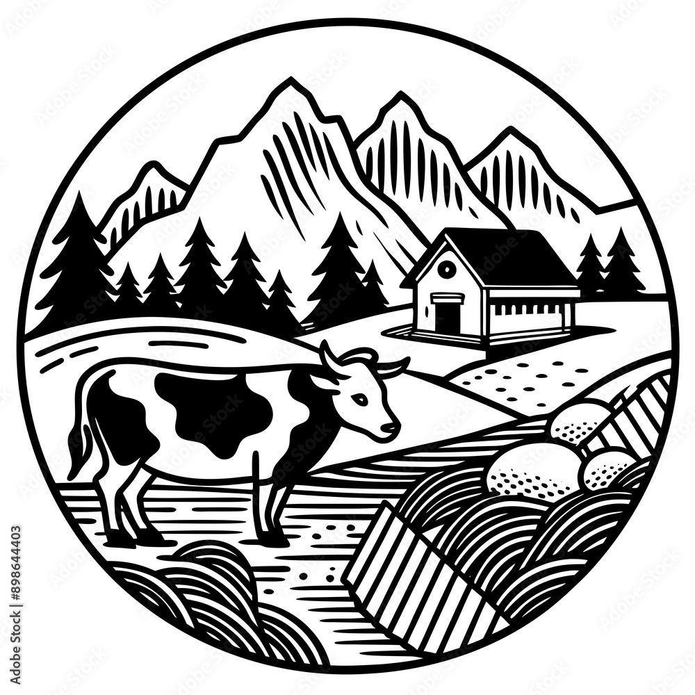 cow farm icon Vector cow farm icon Vector