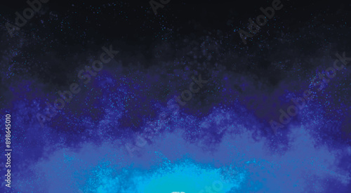 Colorful animation of bright particles flying upwards. Dynamic particles float chaotically in slow motion in space. Shimmering sparkling particles. Real colorful particles in the air. 3D vector illust
