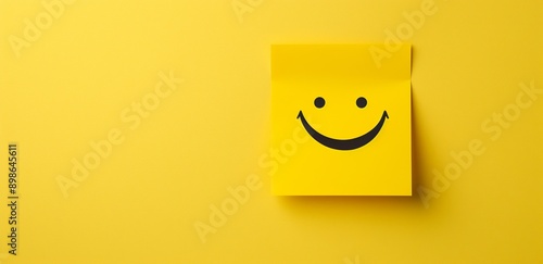 smiley face on a yellow wall. Ai Generated photo