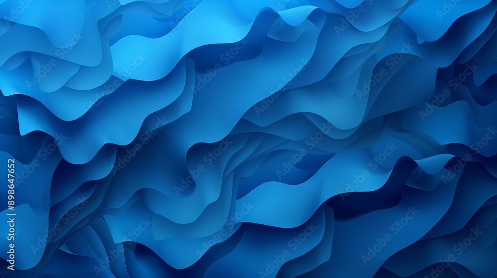 Obraz premium Dynamic blue wavy pattern abstract background, ideal for websites and presentations