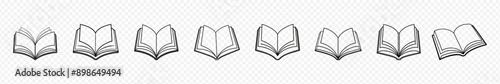 Book icon. Literature book icons, Book icon set. open book icon vector. ebook icon, Editable flip previous page vector icon.