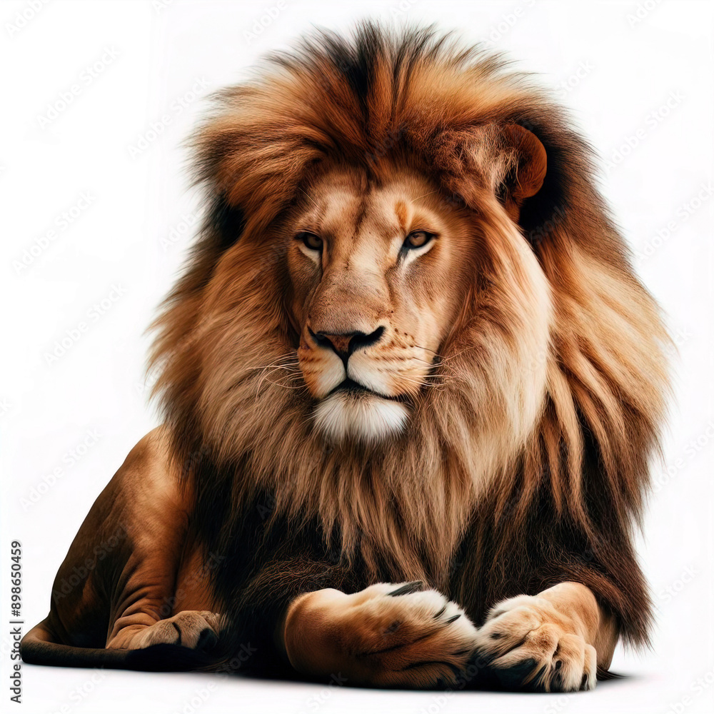 Fototapeta premium lion at full speed white background