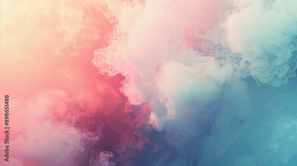 Naklejka premium Abstract background formed by colorful smoke in blue and orange tones