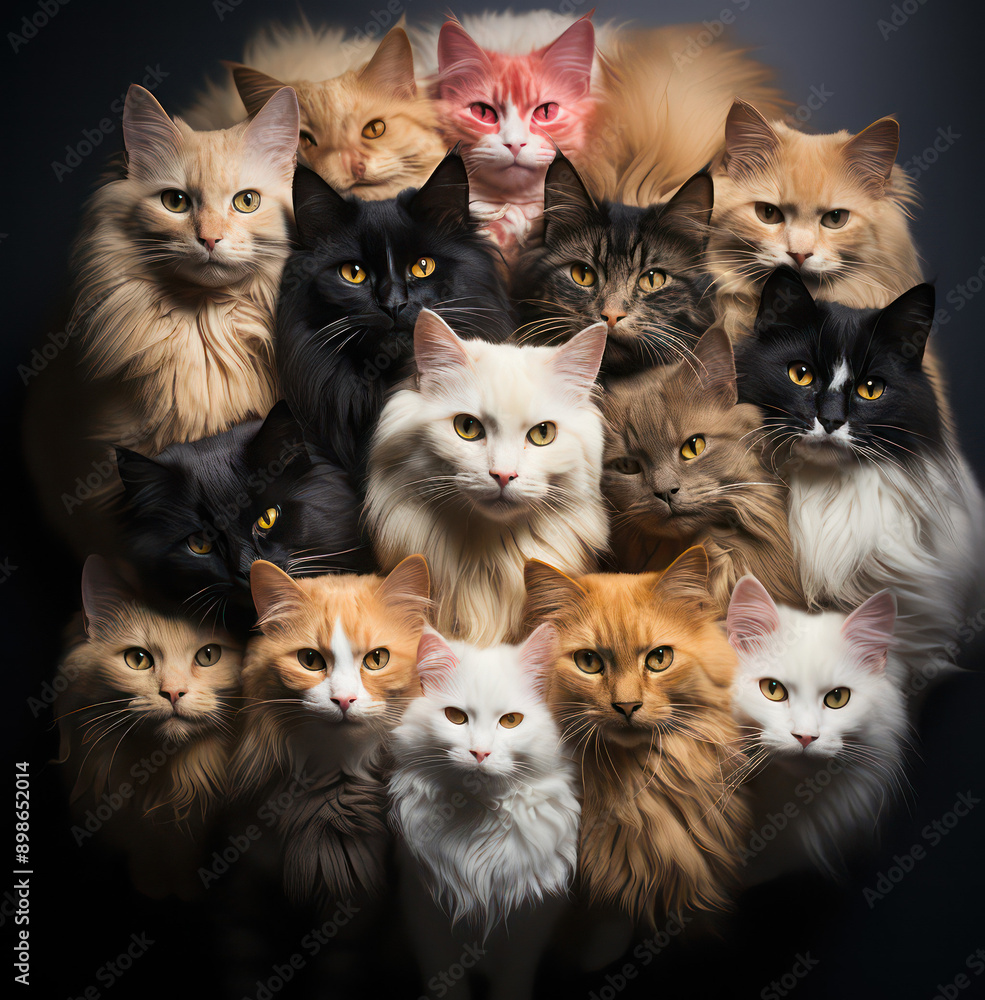 cute group of cat friends cute group of cat friends