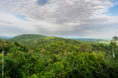 green forest and blue sky in cuba island travel tour