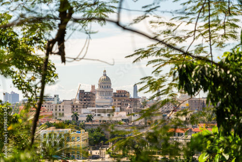 Capitol of havana cuba amazing panoramic view of the city with nature landscape