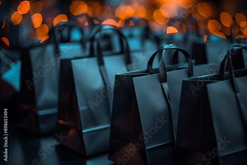 Black Friday black shopping bags photo