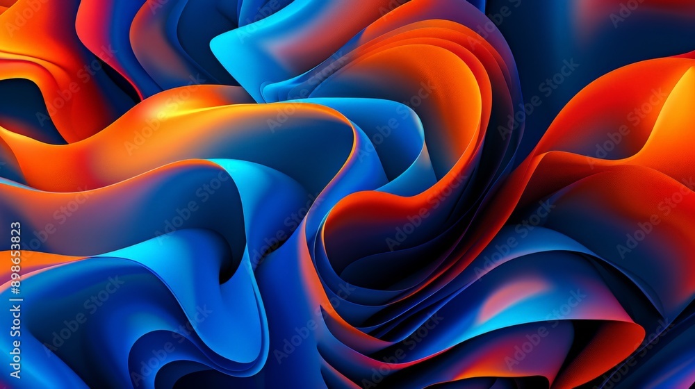 Obraz premium Vibrant waves in abstract background evoke a feeling of motion and vitality