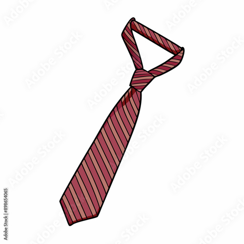 Hand drawn Striped Necktie Vector Cartoon Illustration (26)