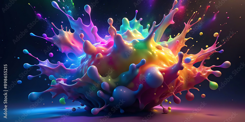 Obraz premium 3D color paint splash texture background